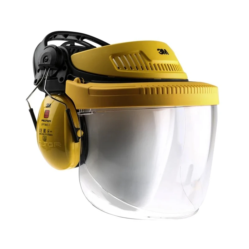 3M Yellow Grey Clear Polycarbonate Face Shield with Face Guard Resistant To Impact Protection G500V5FH510-GU