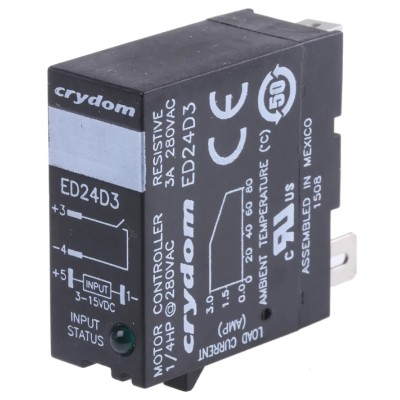 Crydom ED Series Solid State Relay, 3A Load, DIN Rail Mount, 280 Vrms Load, 15V DC Control ED24D3