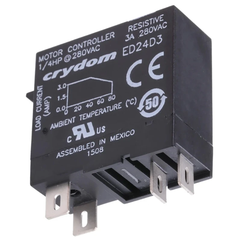 Crydom ED Series Solid State Relay, 3A Load, DIN Rail Mount, 280 Vrms Load, 15V DC Control ED24D3