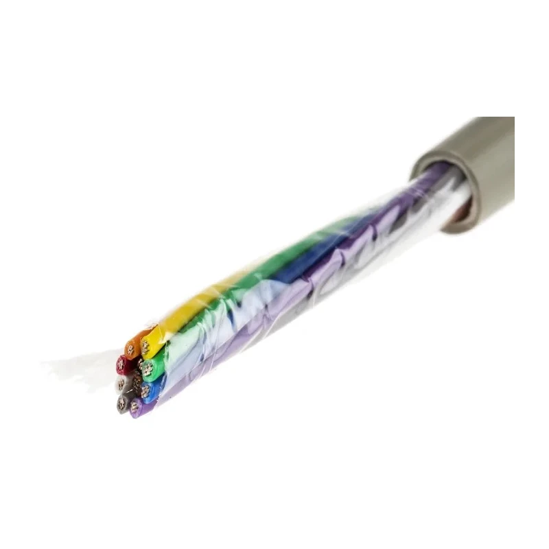 Alpha Wire Pro-Tekt Series Data Cable 10 Cores 0.23 mm² 50 m Grey Sheath Polyvinyl Chloride B953101 GE321