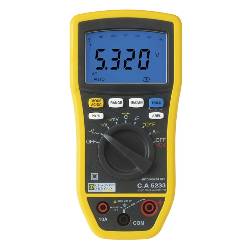 Chauvin Arnoux Handheld Digital Multimeter CA 5233 True RMS 600V CAT IV, 320g P01196733