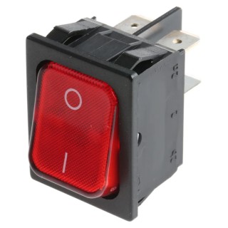 Marquardt Illuminated DPST On-Off On-Off Rocker Switch Panel 10A 250V AC 28V DC Red Actuator 1835.3102