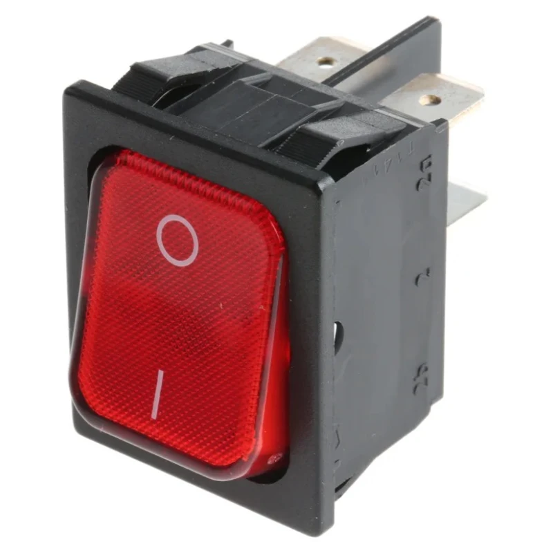 Marquardt Illuminated DPST On-Off On-Off Rocker Switch Panel 10A 250V AC 28V DC Red Actuator 1835.3102