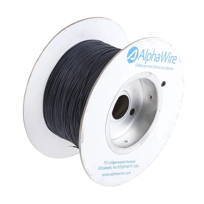 Alpha Wire Ecogen Ecowire Series Black 0.2 mm² Hook Up Wire 24 AWG 7/0.20 mm Core Strands 305 m Modified 6712 BK001