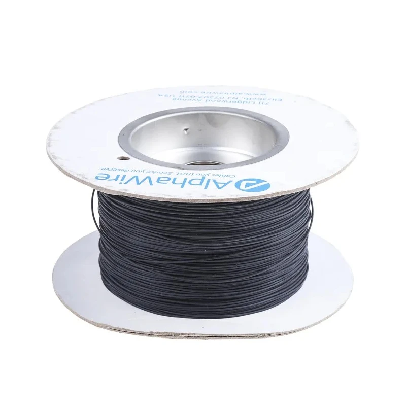 Alpha Wire Ecogen Ecowire Series Black 0.2 mm² Hook Up Wire 24 AWG 7/0.20 mm Core Strands 305 m Modified 6712 BK001