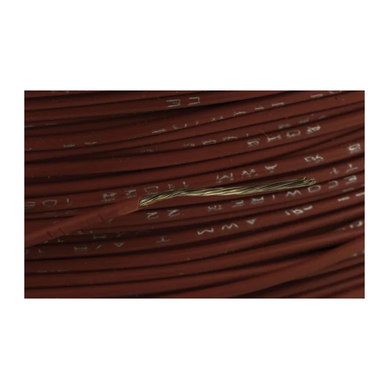 Alpha Wire Ecogen Ecowire Series Brown 0.33 mm² Hook Up Wire, 22 AWG, 7x0.25 mm Core Strands, 305 m, Modified 6713 BR001
