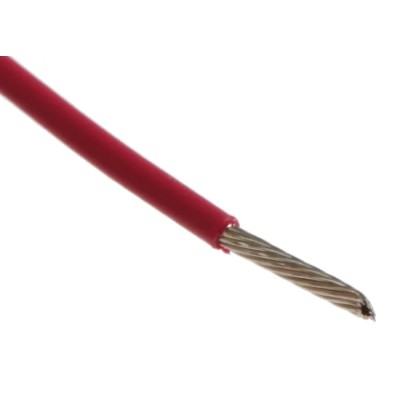 Alpha Wire Ecogen Ecowire Series Red 0.52 mm² Hook Up Wire, 20 AWG, 10x0.25 mm Strands, 305 m Length, MPPE 6714 RD001