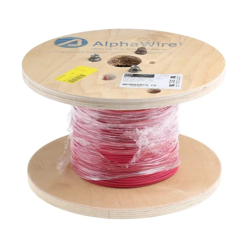 Alpha Wire Ecogen Ecowire Series Red 0.52 mm² Hook Up Wire, 20 AWG, 10x0.25 mm Strands, 305 m Length, MPPE 6714 RD001