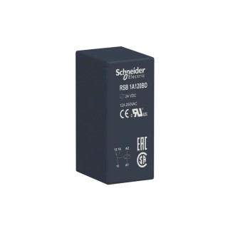 Schneider Electric Power Relay PCB Mount 24V DC Coil 12A Switching Current 1 CO RSB1A120BD