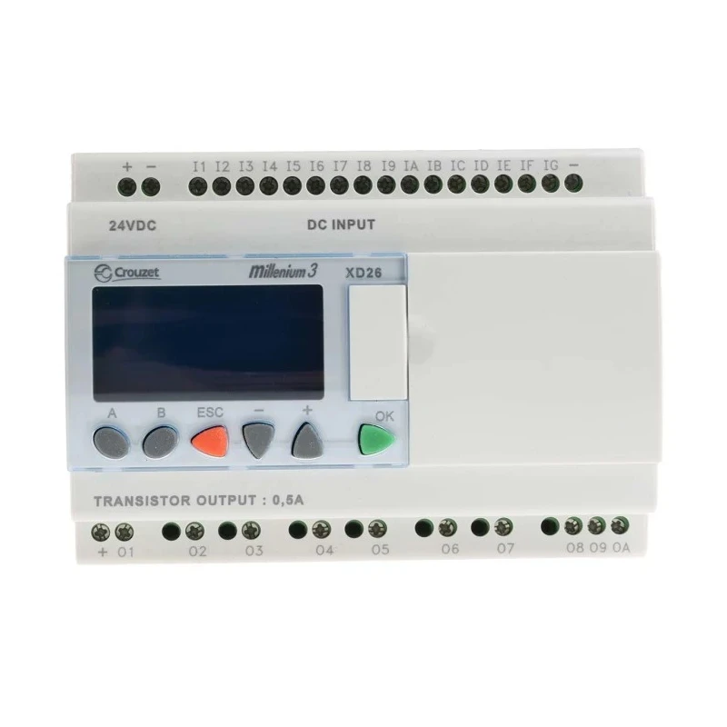 Crouzet Millenium 3 Series Logic Module, 16-Input Digital, 10 Solid State Outputs, 24V DC, 12A Output Current 88974162