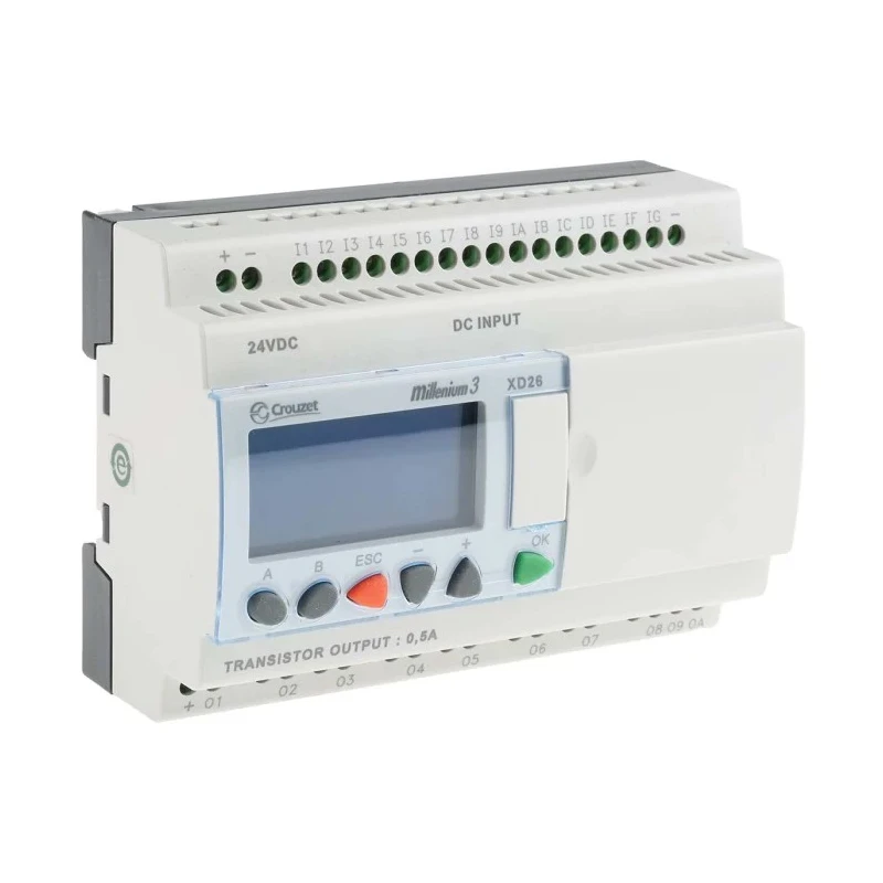 Crouzet Millenium 3 Series Logic Module, 16-Input Digital, 10 Solid State Outputs, 24V DC, 12A Output Current 88974162