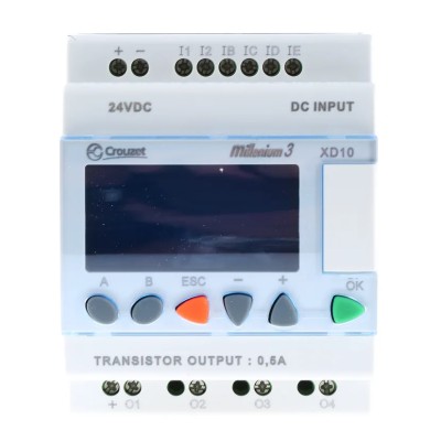 Crouzet Millenium 3 Series Logic Module, 6 Input, Analogue and Digital Input, 4 Transistor Outputs, 24V DC, DIN 88974142