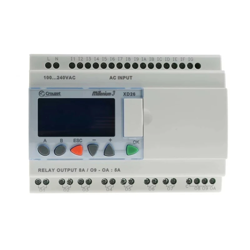 Crouzet Millenium 3 Series Logic Module 16 Digital Inputs 10 Relay Outputs 230V AC 8A Relay Output 88974163