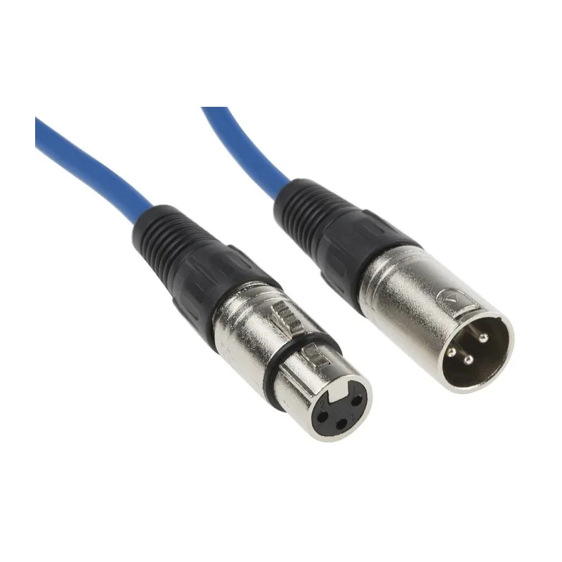 RS PRO Female XLR to Male XLR Audio Cable, Blue PVC Jacket, 10 m Length 742-4526