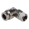 SMC Stainless Steel Pneumatic Fitting Male R 1/8 in Threaded-to-Tube Push-in 6mm KQG2 