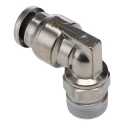 SMC Stainless Steel Pneumatic Fitting Male R 1/8 in Threaded-to-Tube Push-in 6mm KQG2 