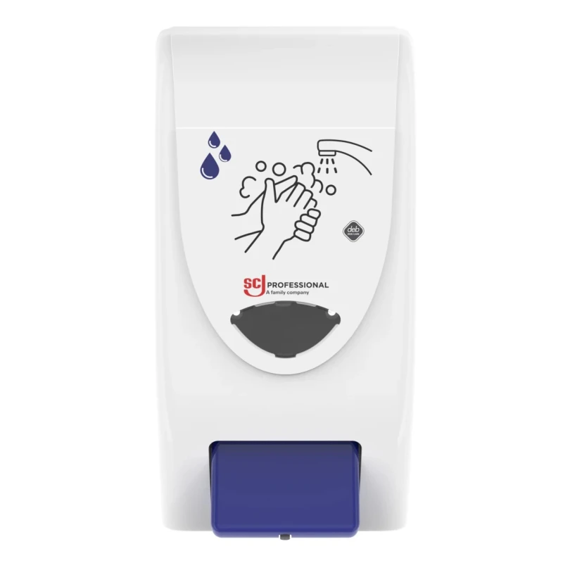 SCJ Professional Wall Mounted Manual Soap Dispenser 4 L White Blue Plastic with BioCote Antimicrobial Protection LGT4LDR