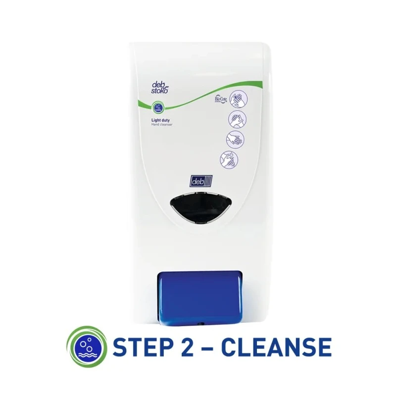 SCJ Professional Wall Mounted Manual Soap Dispenser 4 L White Blue Plastic with BioCote Antimicrobial Protection LGT4LDR