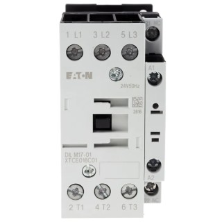Eaton Motor Control Contactor, 3-Pole, 17 A, 7.5 kW, 24V AC Coil, DIN Rail Mount, Model 277023 DILM17-01(24V50HZ)