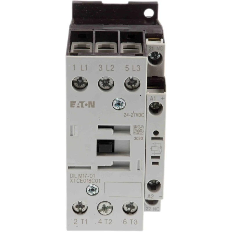 Eaton 3-Pole Contactor DILM17-01(RDC24) 24V DC Coil, 17 A, 7.5 kW, 400V AC 277050 DILM17-01(RDC24)