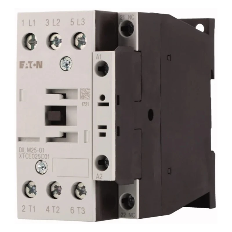 Eaton DILM Contactor, 230V AC Coil, 3-Pole, 25 A, 11 kW, 3 NO Auxiliary Contacts, Model 277164 DILM25-01(230V50HZ,240V60HZ)