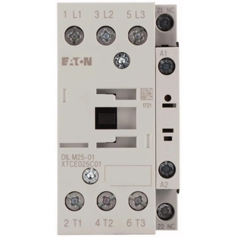 Eaton DILM Contactor, 230V AC Coil, 3-Pole, 25 A, 11 kW, 3 NO Auxiliary Contacts, Model 277164 DILM25-01(230V50HZ,240V60HZ)