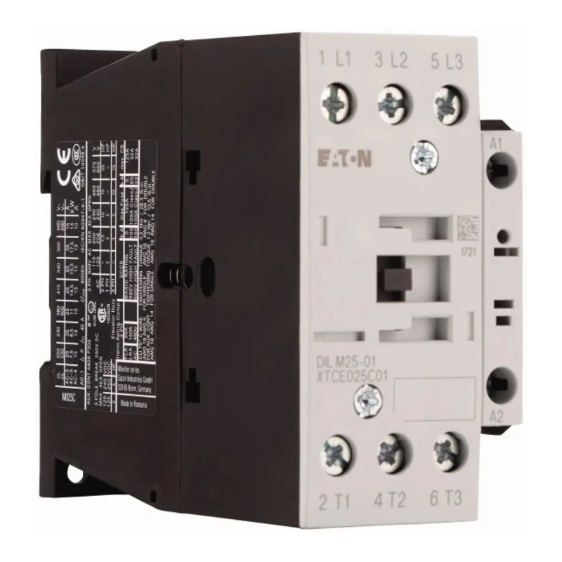 Eaton DILM Contactor, 230V AC Coil, 3-Pole, 25 A, 11 kW, 3 NO Auxiliary Contacts, Model 277164 DILM25-01(230V50HZ,240V60HZ)