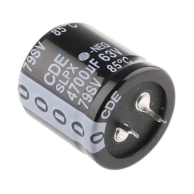Cornell-Dubilier 4.7 mF Cylindrical Can Polar Aluminium Capacitor 63V Radial Lead SLPX472M063E3P3