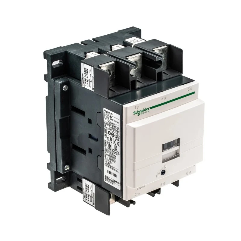 Schneider Electric TeSys D LC1D Contactor 110V AC Coil, 3-Pole, 115A, 30kW, 3NO Auxiliary Contacts, 1kV AC LC1D1156F7