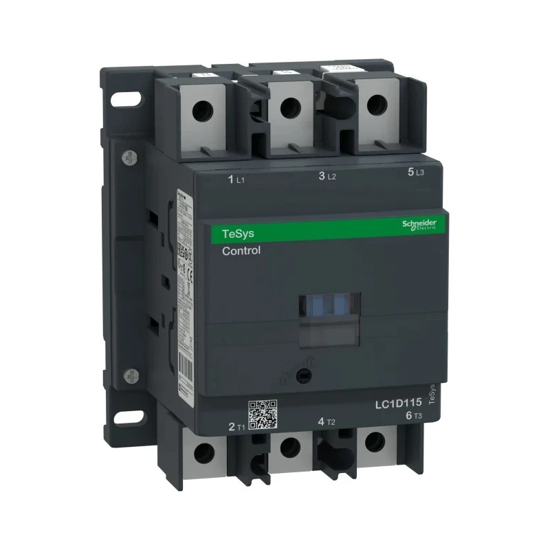 Schneider Electric TeSys D LC1D Contactor 110V AC Coil, 3-Pole, 115A, 30kW, 3NO Auxiliary Contacts, 1kV AC LC1D1156F7
