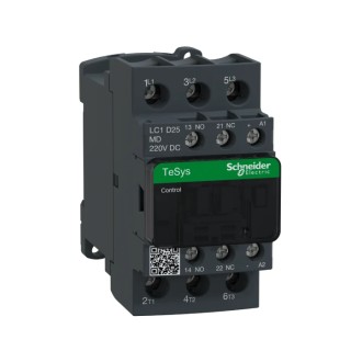 Schneider Electric LC1D Contactor 3-Pole 25 A 3 HP 220V Motor Control DIN Rail Mount LC1D25MD