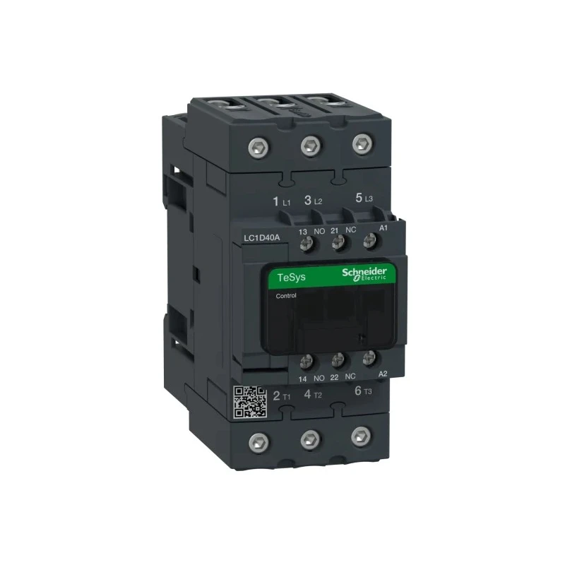 Schneider Electric LC1D Contactor 3-Pole 40A 30kW Motor Control with 220V AC Coil LC1D40AM7