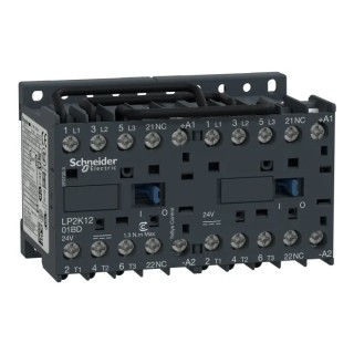 Schneider Electric TeSys K Reversing Contactor 24V dc Coil 3-Pole 12A 4kW 3 NO 690V ac LP2K1201BD