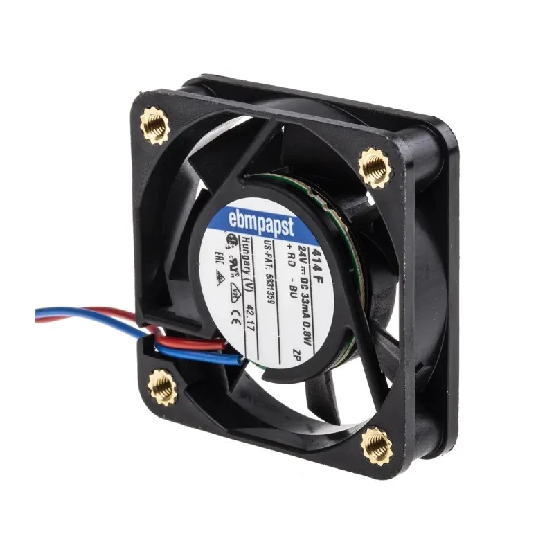 ebm-papst 400 F Series Axial Fan, 24V DC, 800 mW Power, 8 m³/h Air Flow, IP20, 40 mm Frame Size, Model 
