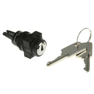 RS PRO IP65 Rated 5A 2-Way Latching Key Switch with Square Bezel, Silver Contacts, 250V AC 30V DC IP65 IP Rating IP65