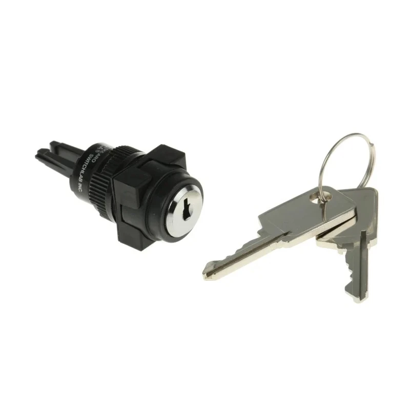 RS PRO IP65 Rated 5A 2-Way Latching Key Switch with Square Bezel, Silver Contacts, 250V AC 30V DC IP65 IP Rating IP65