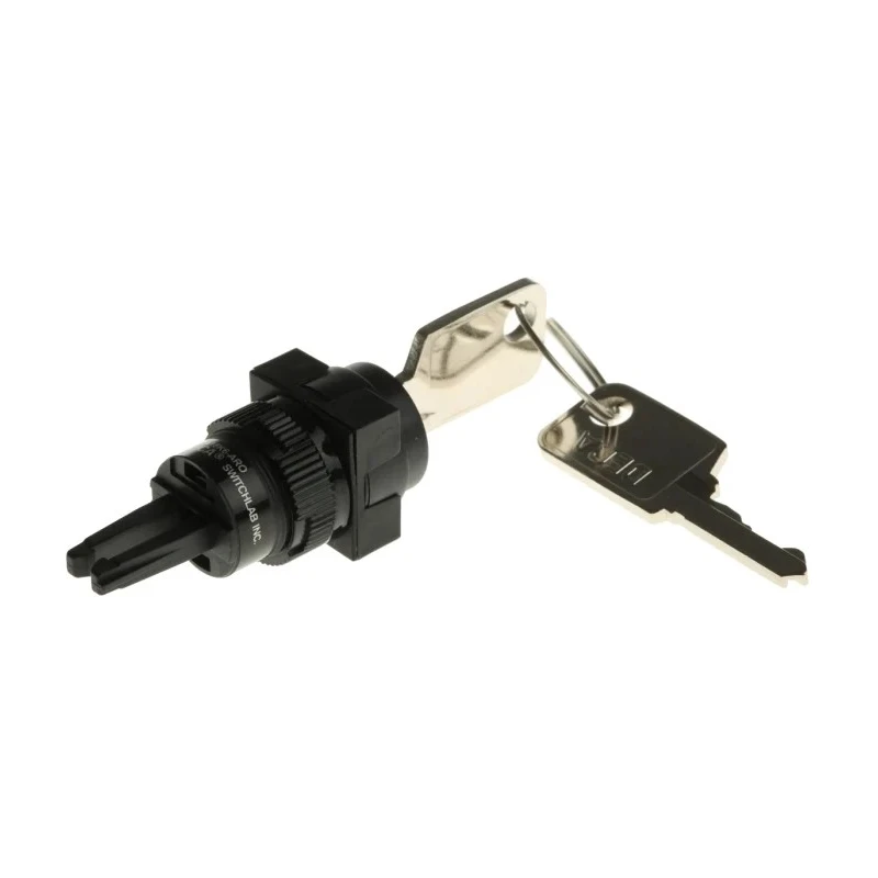RS PRO IP65 Rated 5A 2-Way Latching Key Switch with Square Bezel, Silver Contacts, 250V AC 30V DC IP65 IP Rating IP65