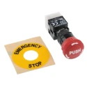 RS PRO Emergency Stop Push Button Panel Mount 16 mm Cutout DPDT IP65 745-2442