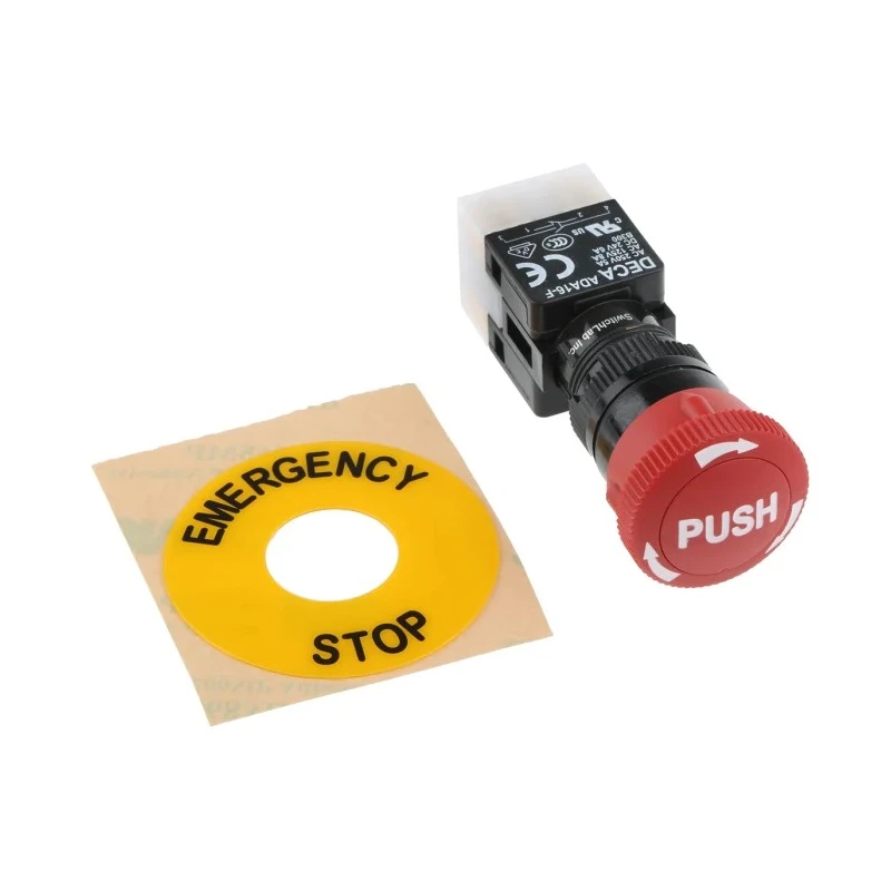 RS PRO Emergency Stop Push Button Panel Mount 16 mm Cutout DPDT IP65 745-2442