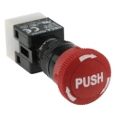 RS PRO Emergency Stop Push Button Panel Mount 16 mm Cutout DPDT IP65 745-2442
