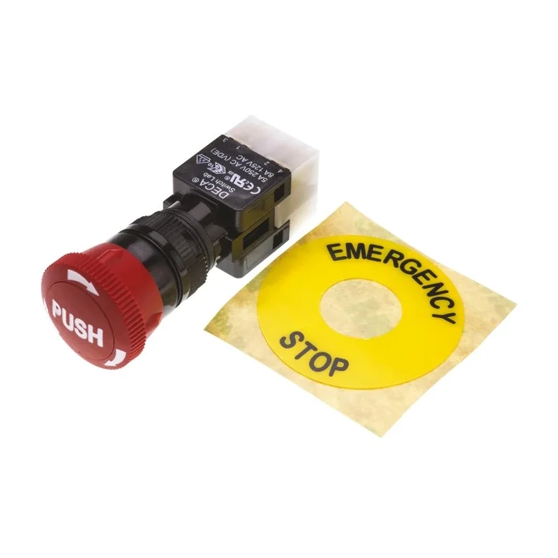 RS PRO Emergency Stop Push Button Panel Mount 16 mm Cutout DPDT IP65 745-2442