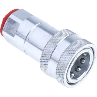 RS PRO Steel Hydraulic Quick Connect Coupling Female BSP 3/8 in 300 bar Ball Lock Passivated Zinc Plated 745-4716