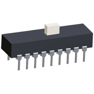 TE Connectivity PCB Slide Switch DPDT Latching 300mA Nylon ASE Series 3-1825010-7