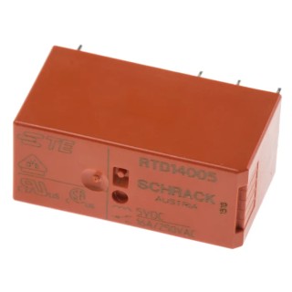 TE Connectivity Power Relay PCB Mount SPDT 5V DC Coil 16A Switching Current 400V AC RT1 Series 5-1393238-9
