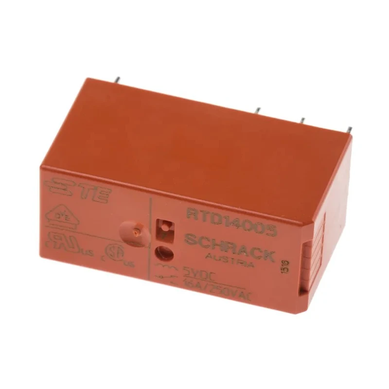 TE Connectivity Power Relay PCB Mount SPDT 5V DC Coil 16A Switching Current 400V AC RT1 Series 5-1393238-9