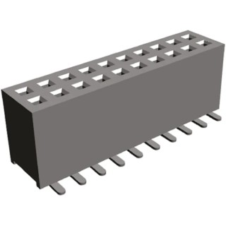 HARWIN M50-31 Series Straight Surface PCB Socket, 40-Contact, 2 Row, 1.27 mm Pitch, 12 A, 250 V M50-3102045