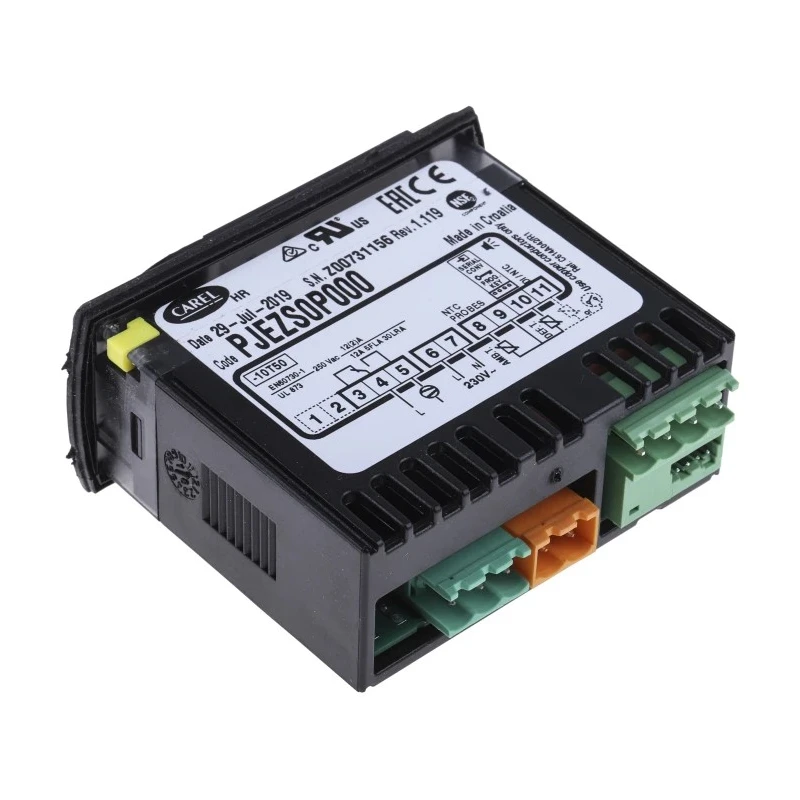 Carel Front Panel Mount On-Off Temperature Controller 3 Input 3 Output Relay 230V ac PJEZS0P000