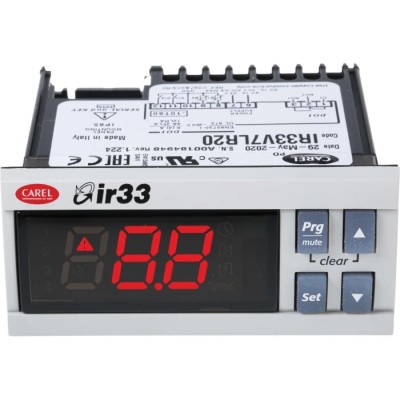 Carel IR33 Panel Mount PID Temperature Controller 2 Input, 1 Output Relay 24V ac/dc IR33