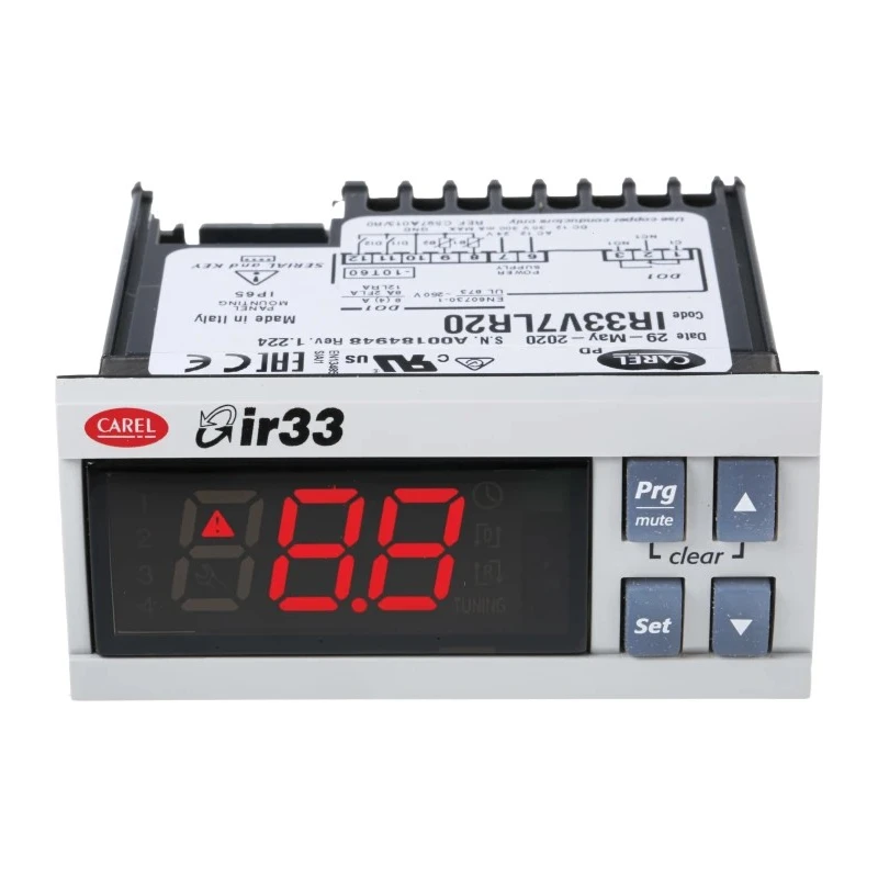 Carel IR33 Panel Mount PID Temperature Controller 2 Input, 1 Output Relay 24V ac/dc IR33