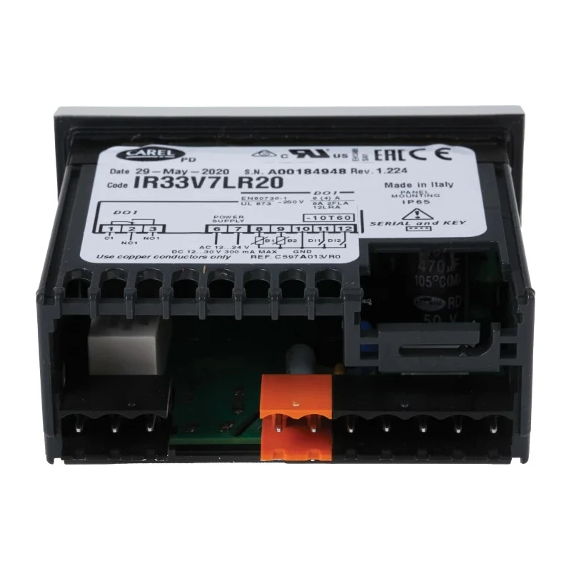 Carel IR33 Panel Mount PID Temperature Controller 2 Input, 1 Output Relay 24V ac/dc IR33
